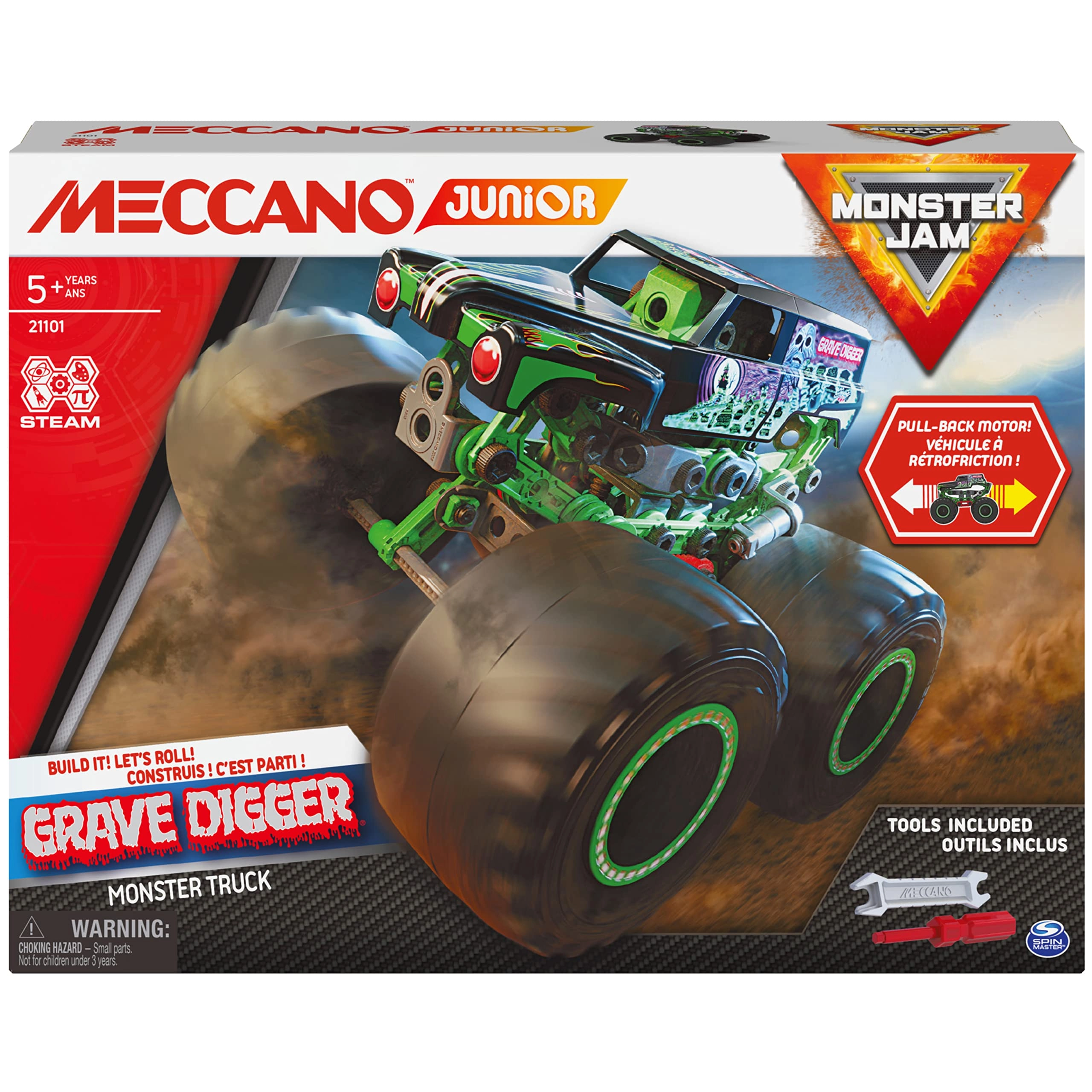 Meccano Junior Grave Digger - 127 pcs for ages 5+ Pull-back Motor