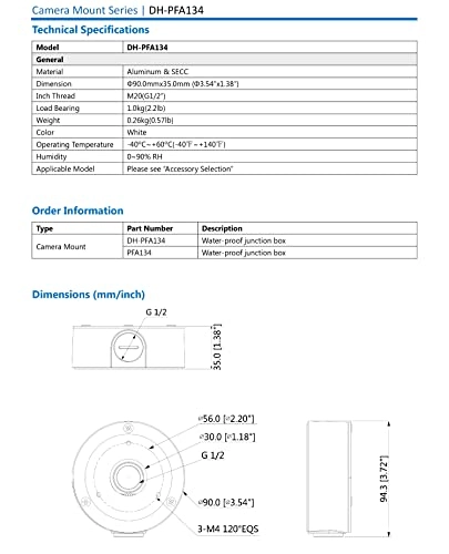 PFA134 - Wall Mounting Junction Box White