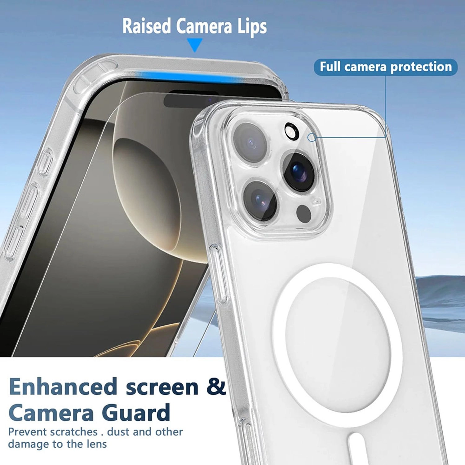 Clear Screen Protector + Camera Lens Protector + Back Protector for iPhone 16 Pro