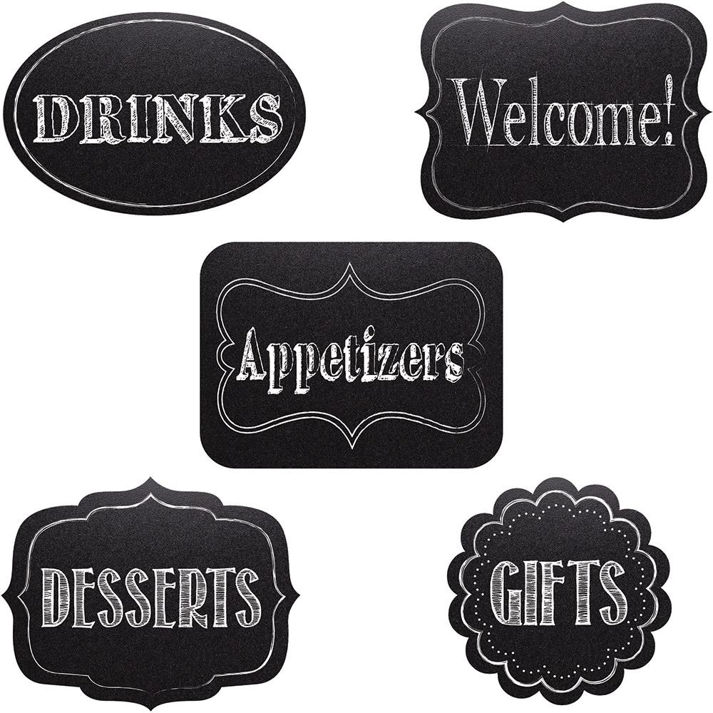 CREATIVE CONVERTING Chalkboard Program Assorted Cutouts - 5pcs