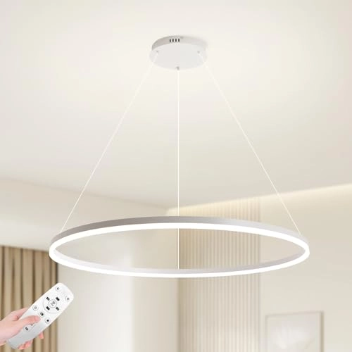Round LED Chandelier - 3000K–6000K Dimmable