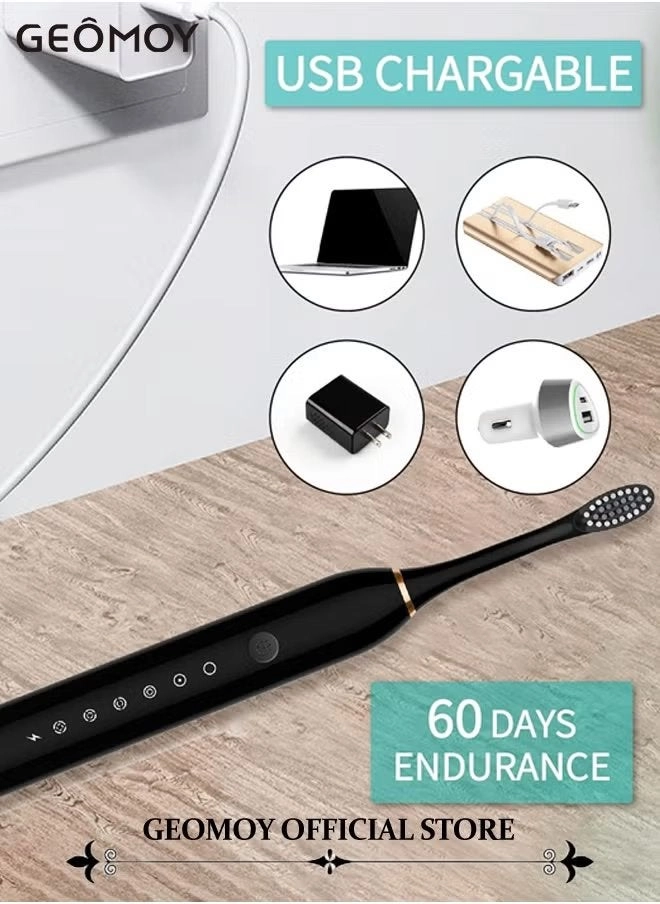 Sonic Electric Tooth Cleaner - 4 Cleaning Heads 5 Modes