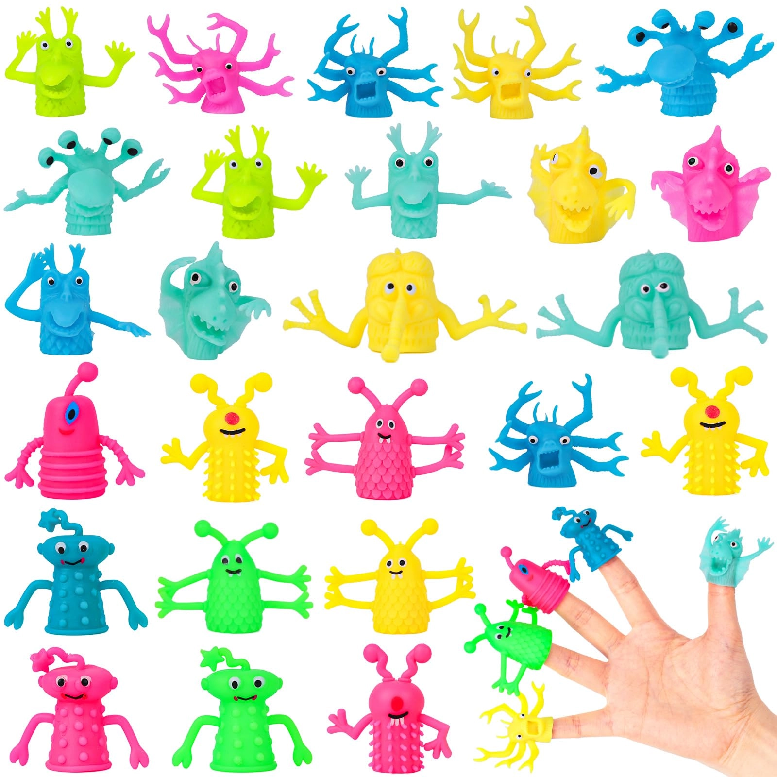 3 otters Finger Puppets - 25PCS Monster Silicone