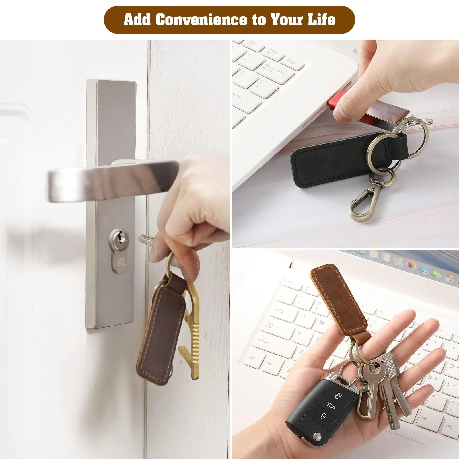 Leather Keychain - Car
