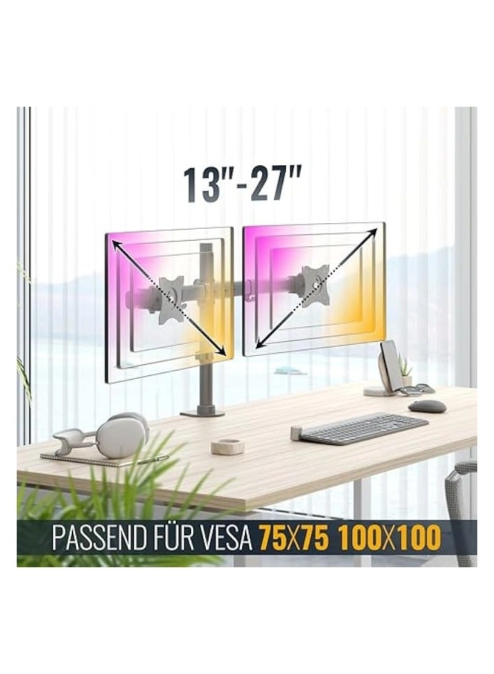 Dual Monitor Stand - 32 inch 75mm x 75mm 100mm x 100mm