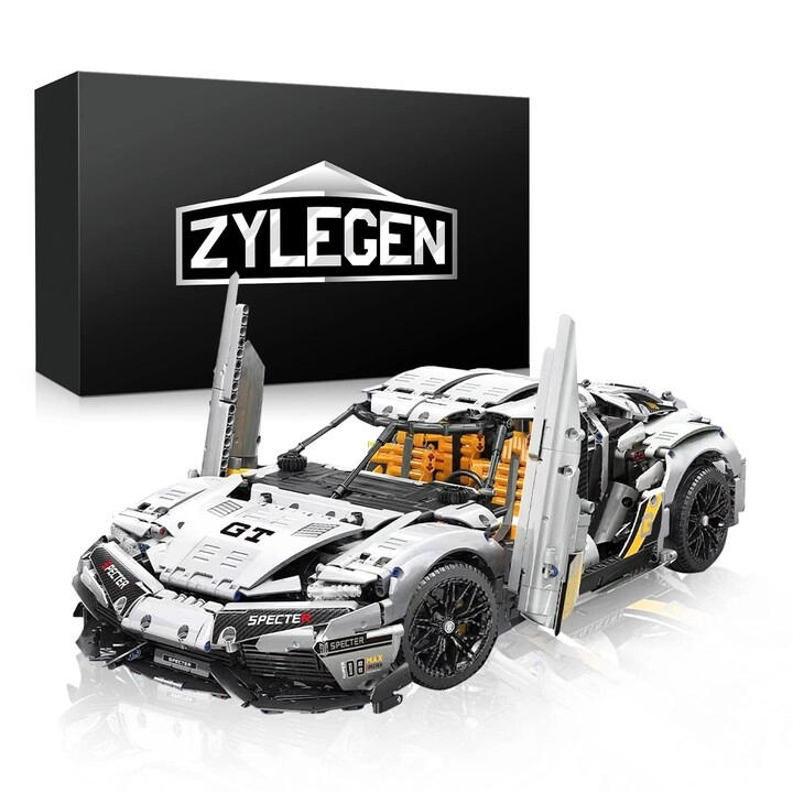 MZA STORES Race Car Building Toy Set - Collectible Supercar White