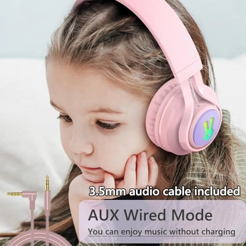 Kids Bluetooth Headphones - 85db Bluetooth 5.0 Pink