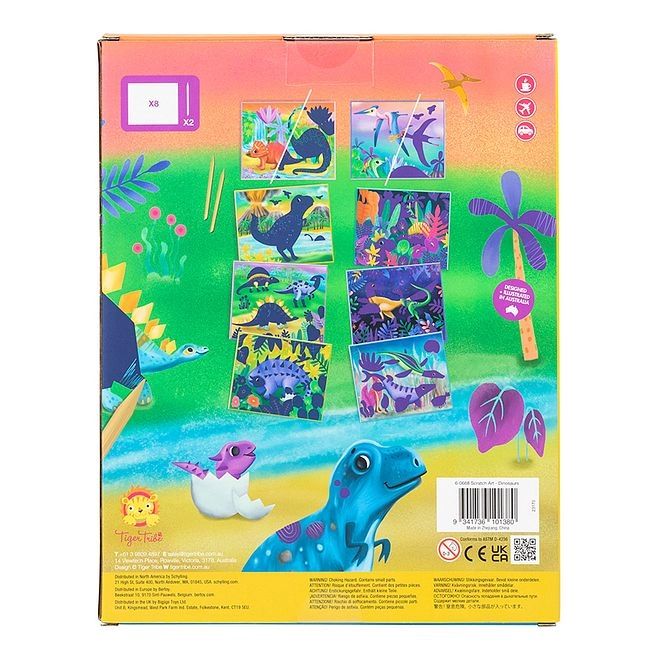 Scratch Art Kit - 5-8 years 8 cards 2 wooden etching tools