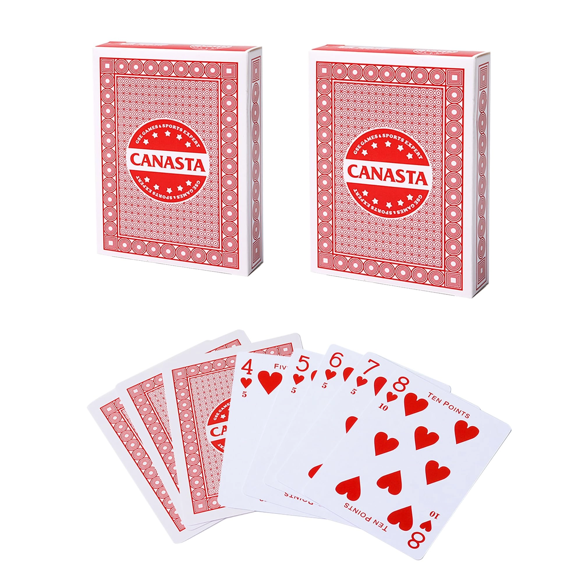 GSE Games & Sports Expert Canasta Cards - 2-Deck Red