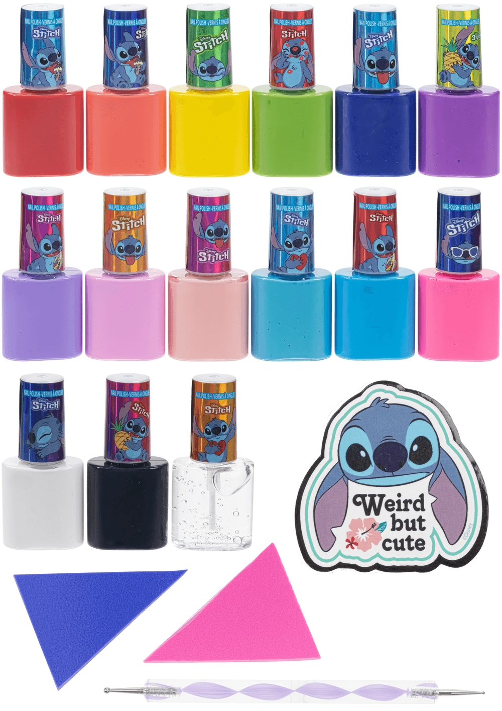 Disney Stitch Tie-Dye Nail Art Set - Multicolor 19 Pcs