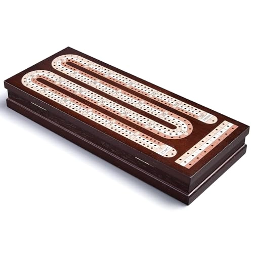 Cribbage Board - 3 Track Foldable Magnetic Lock