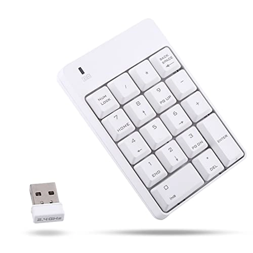 Wireless USB Numeric Keypad - 2.4G 18 Keys White