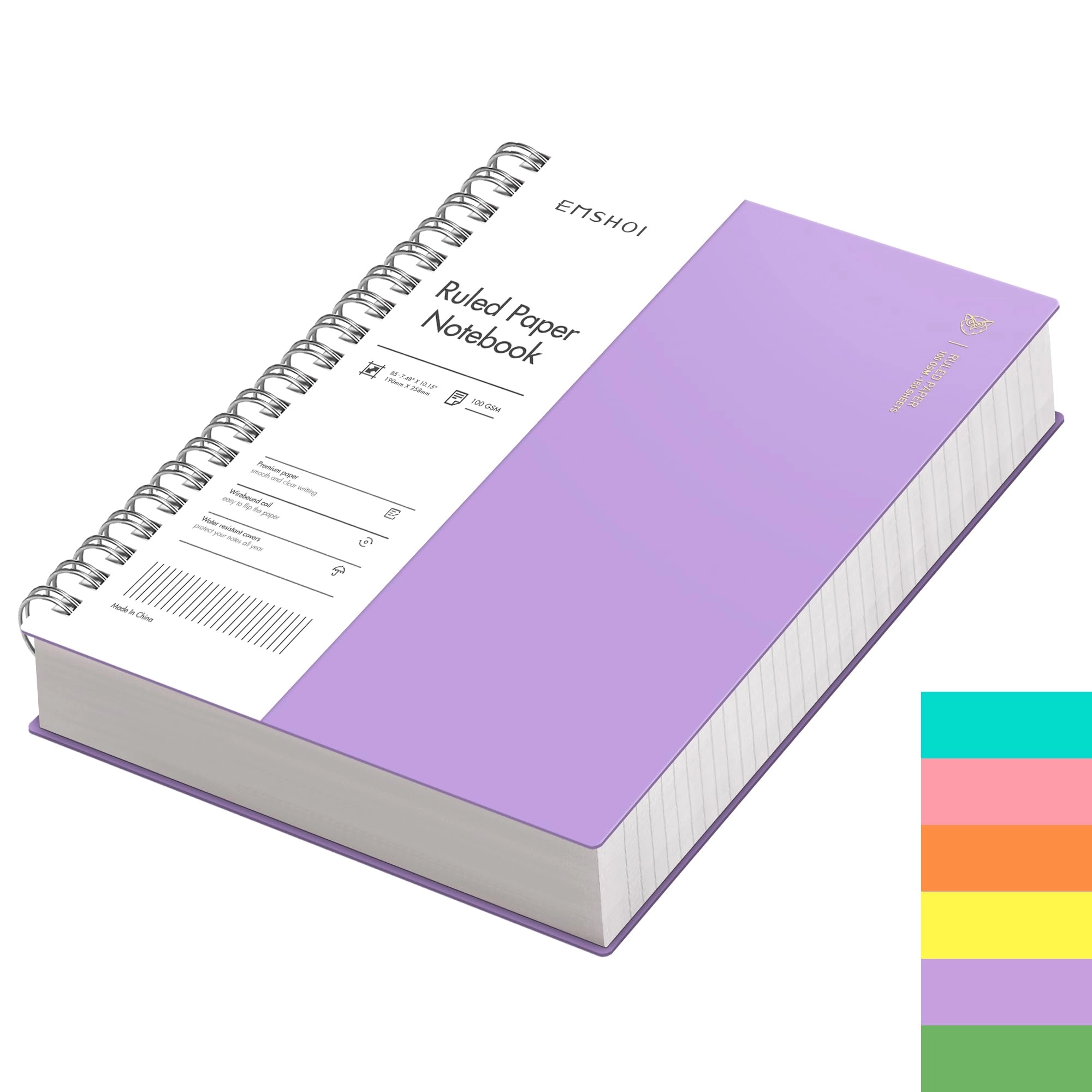 emshoi Notebook B5 Spiral - Lined 150 Sheets