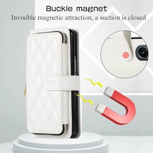 Case for Samsung Galaxy Z Fold 5 - Faux Leather Zipper Purse Wallet Phone Cover