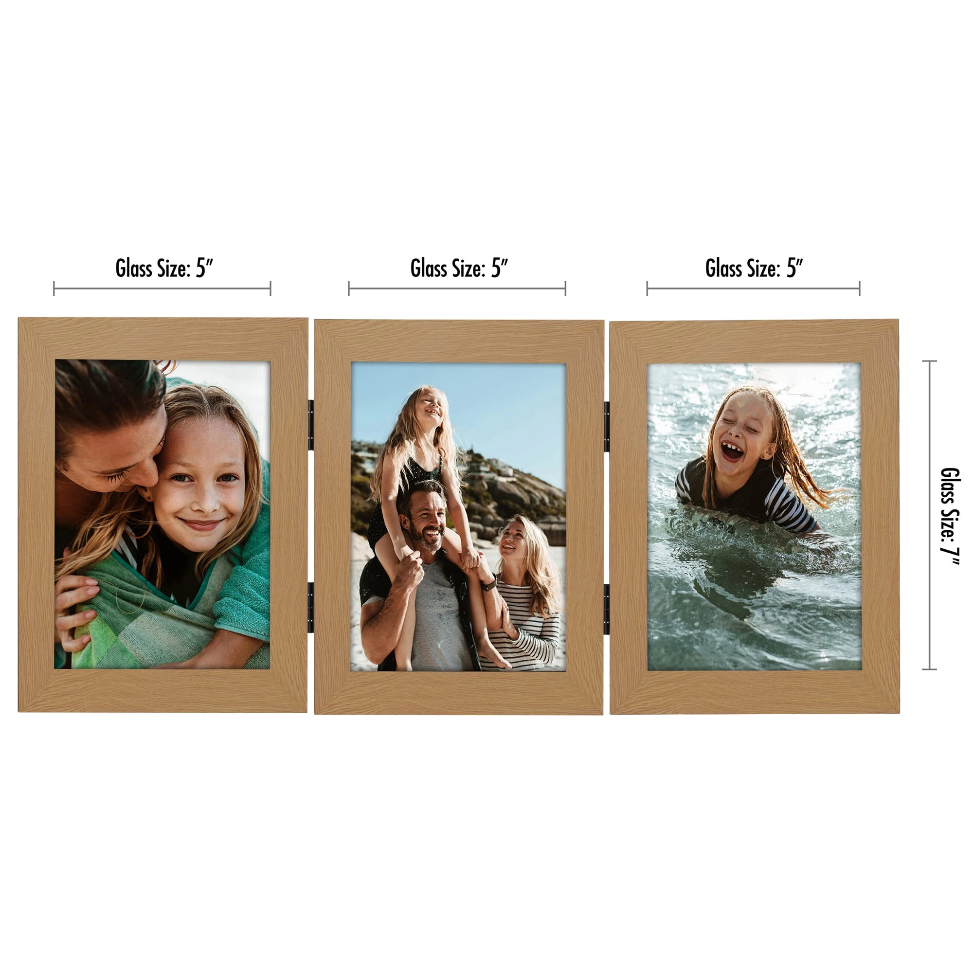 Hinged 3 Picture Frame - 5X7