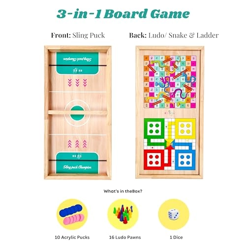 Ludo + Snake & Ladders + String Hockey