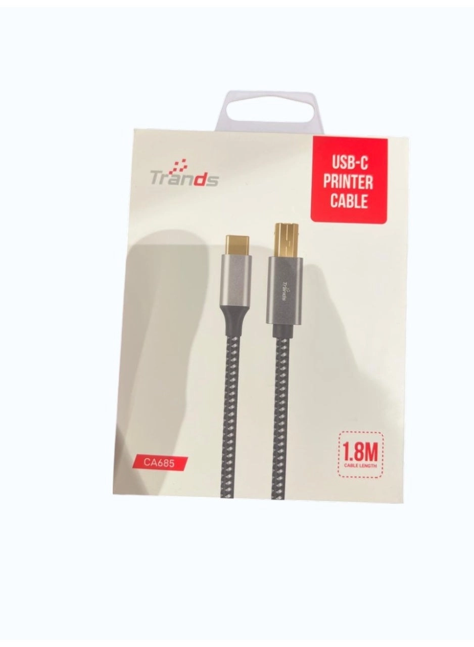 Standard Cable USB-B to USB-C 1.8m Braided