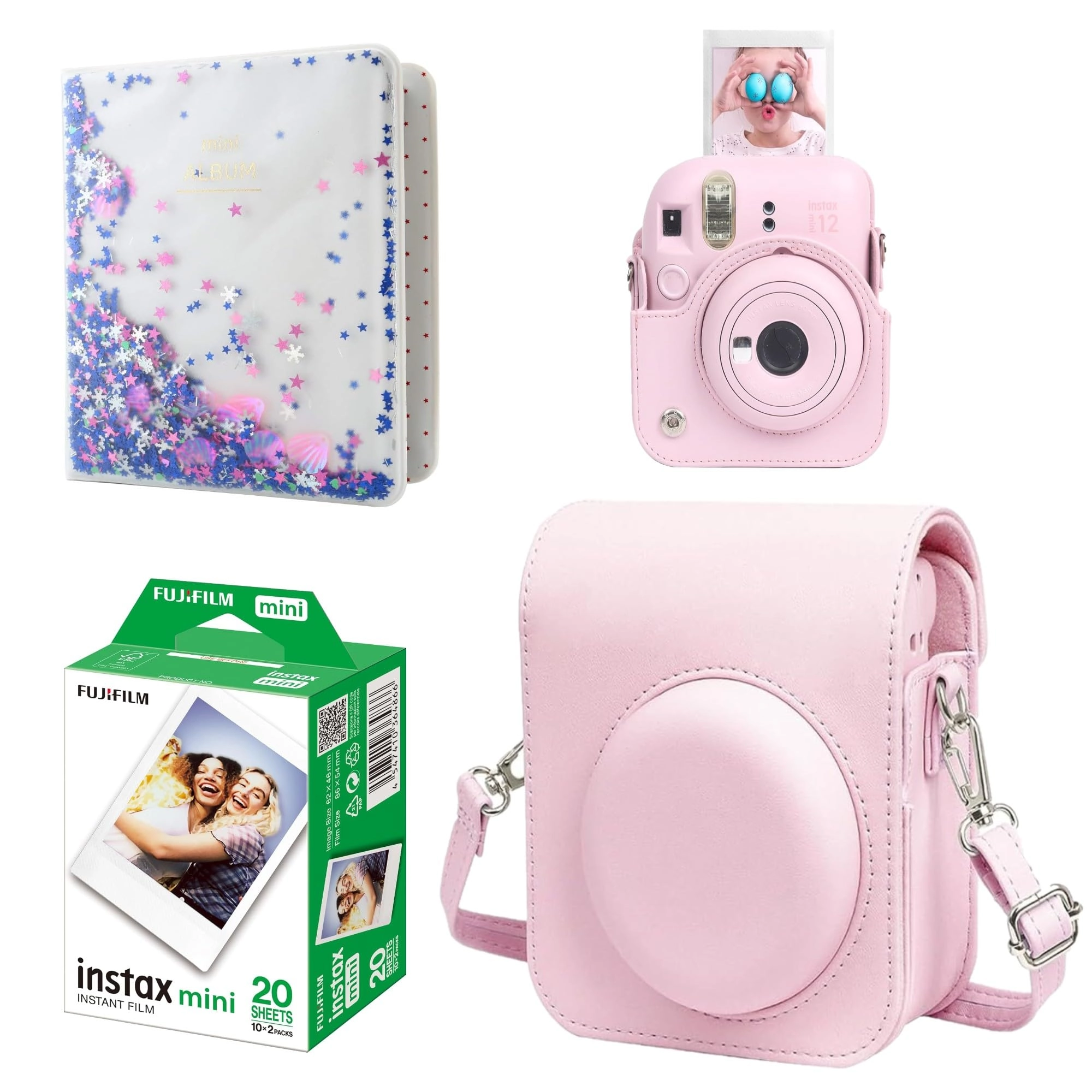 VIDIFY Mini Instant Film - 20 Shots 3 Inch + Mini 12 Case + Mini Photo Book Album
