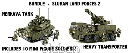 Sluban Merkava Tank B0305 + Heavy Transporter B0302