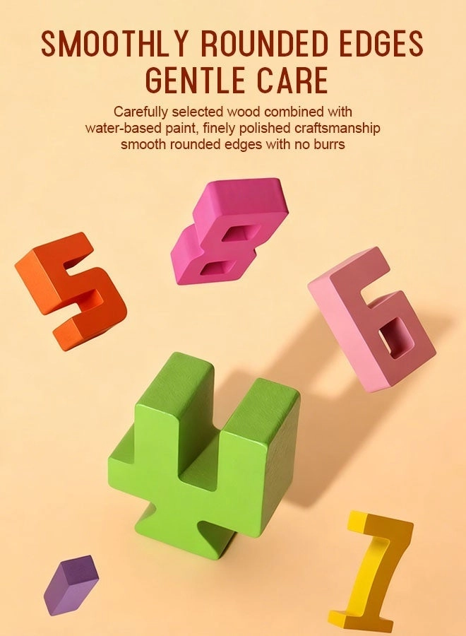 Wooden Number Blocks Puzzle - 3+ 10 pieces
