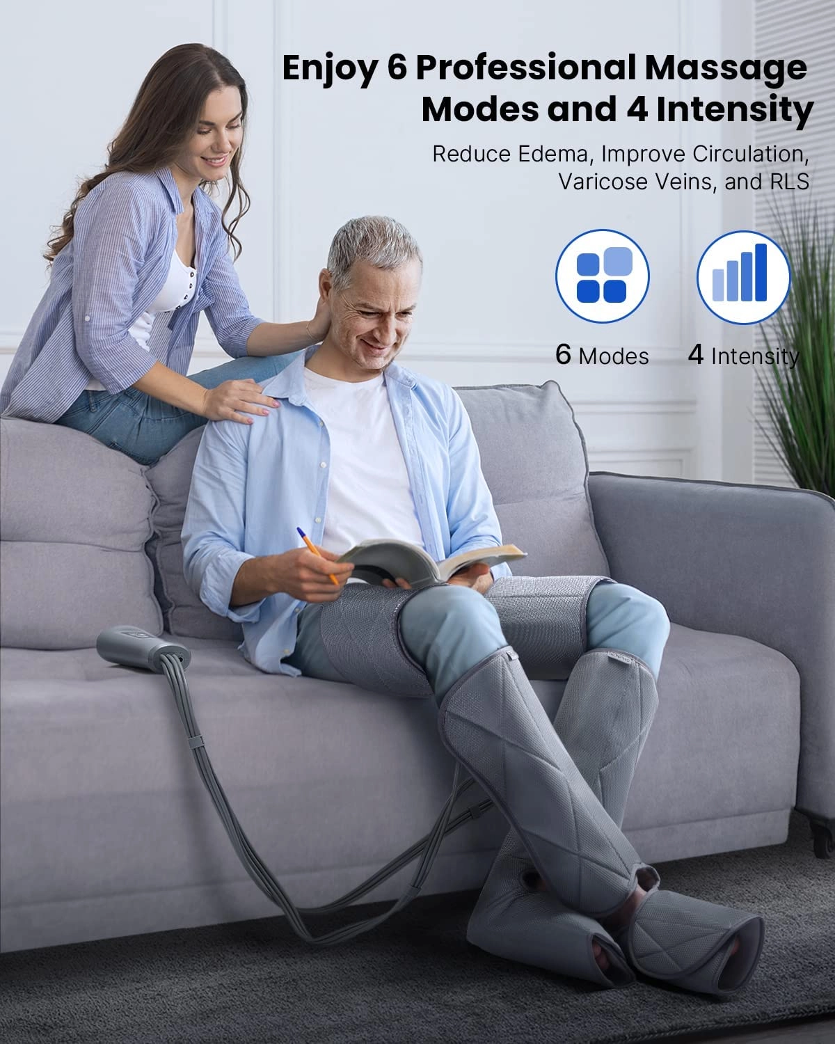 Leg Massager - 6 Modes 4 Intensities Calf Feet Thigh