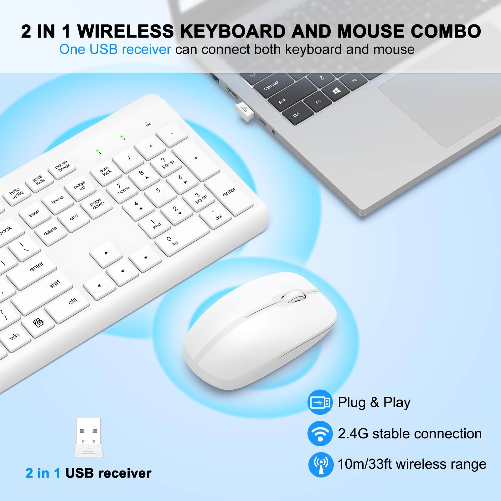 Keyboard and Mouse Combo - QWERTY Wireless