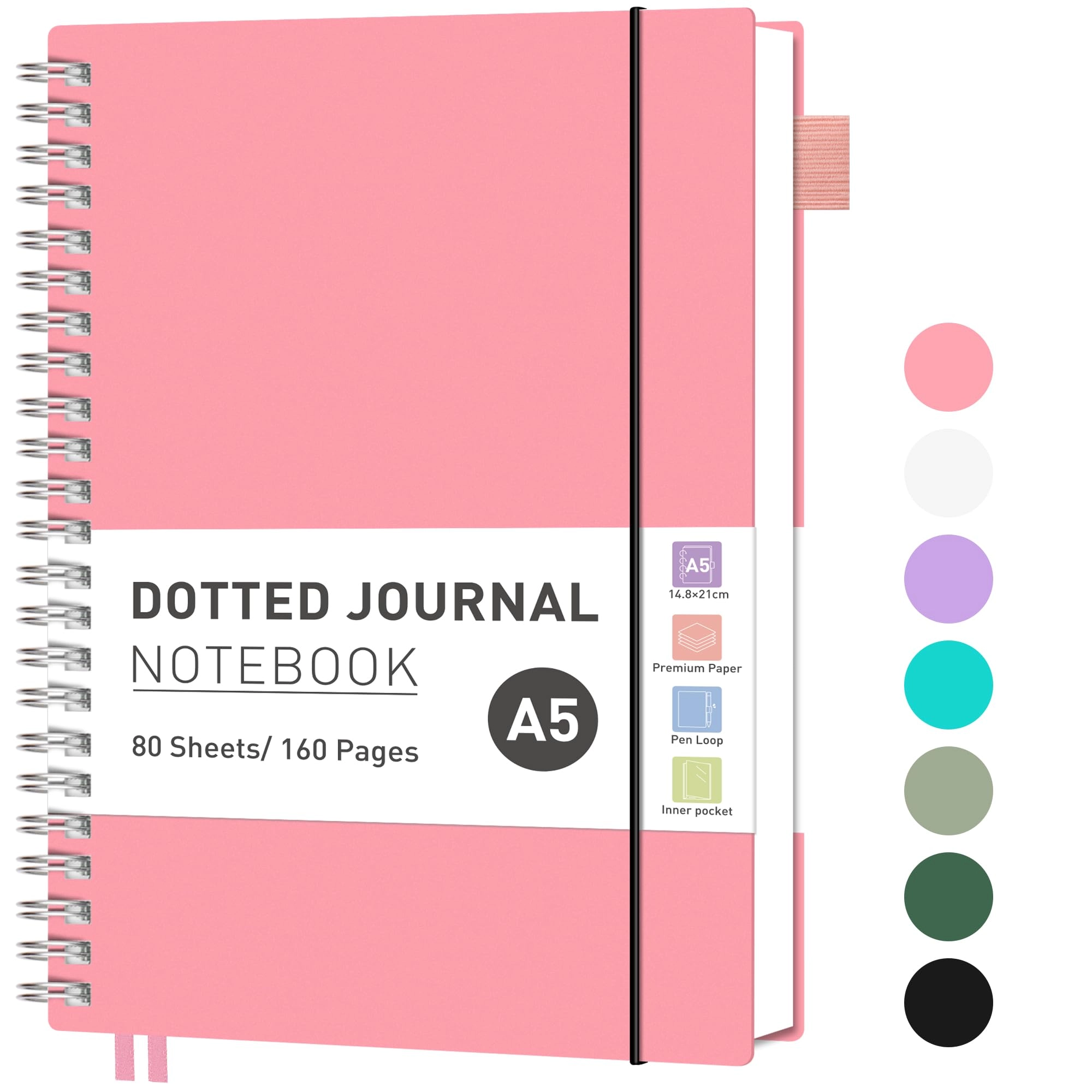 Bullet Dot Journals A5 Spiral - Dotted 80 Sheets