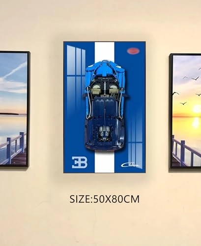 Display Wallboard - for LEGO 42083 Bugatti with Light