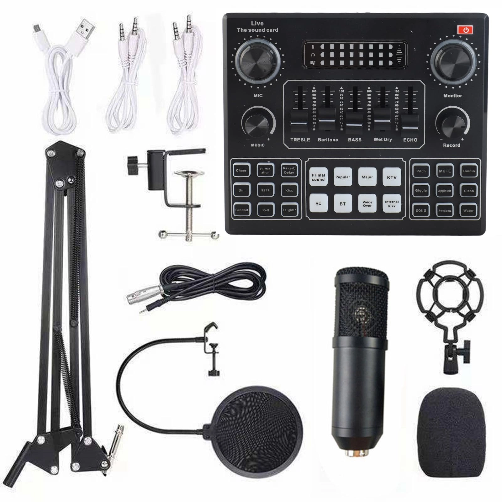 TIKATARER krdao0bvfw-6 Wireless+USB Microphone