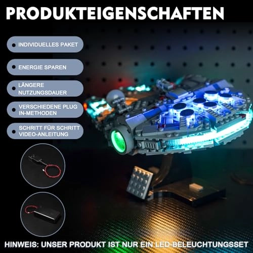 75375 Millennium Falcon - 16 light sources USB/Battery powered