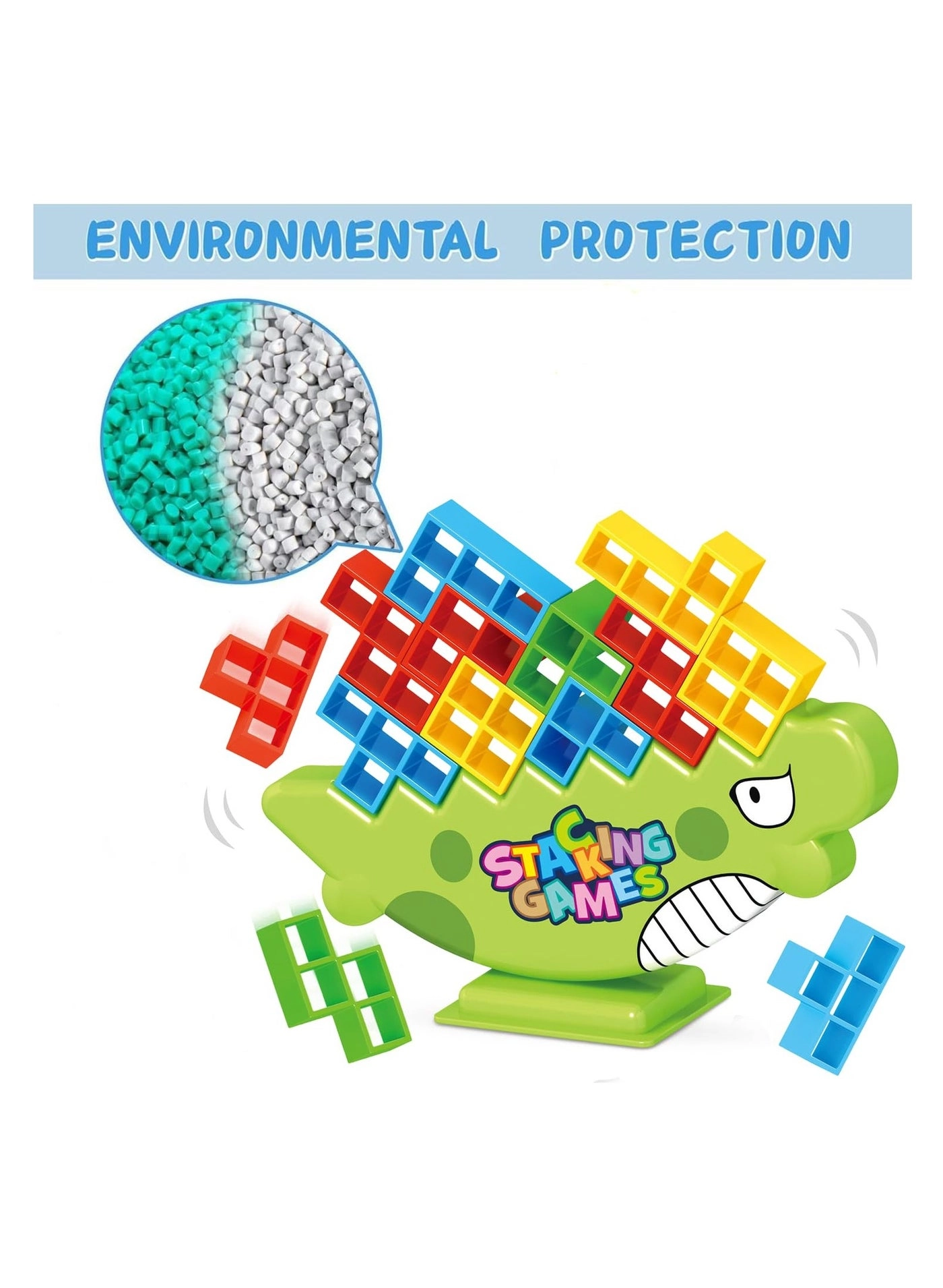 Tower Balance Game - 64Pcs 8 Shapes