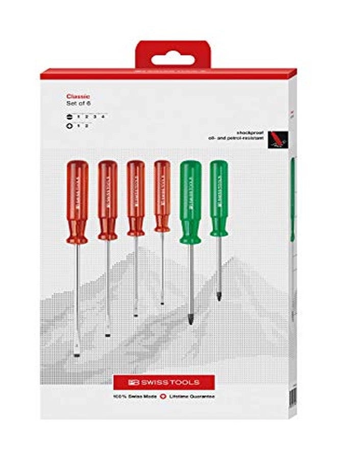 1568.CBB Phillips and Pozidriv Screwdriver Set (6 Pcs)