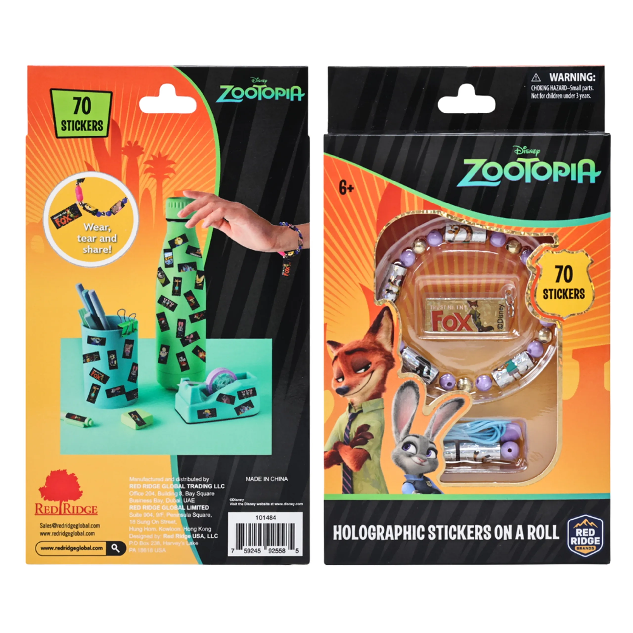 Holographic Stickers On A Roll Bracelet Making Kit - 70pc Zootopia