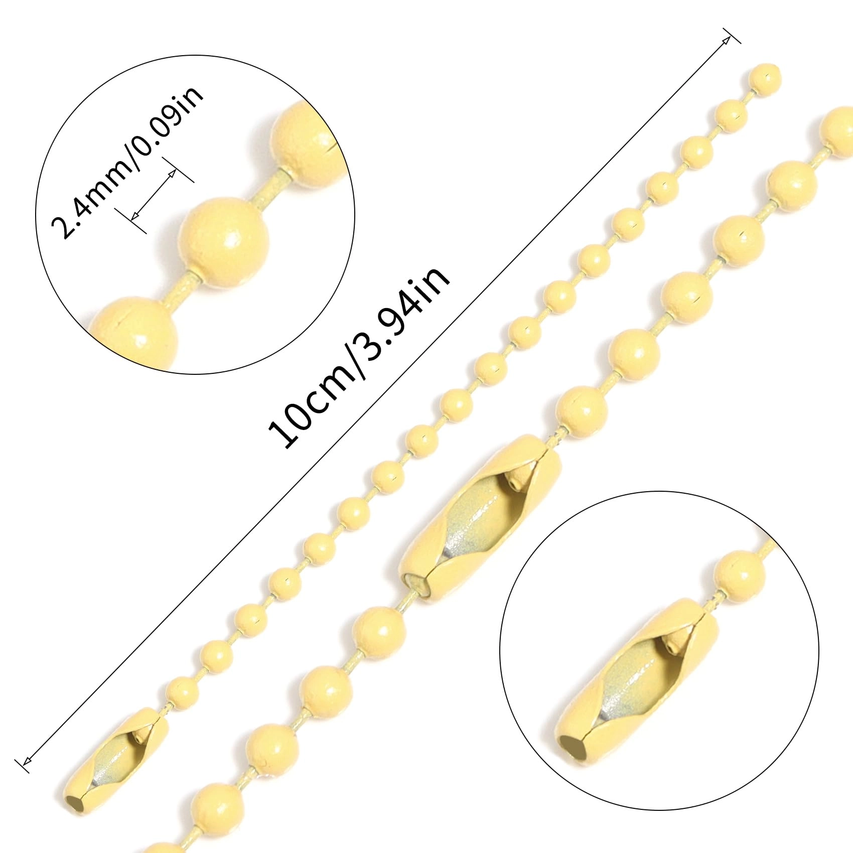 Ball Beads Chains - 10Pcs Yellow