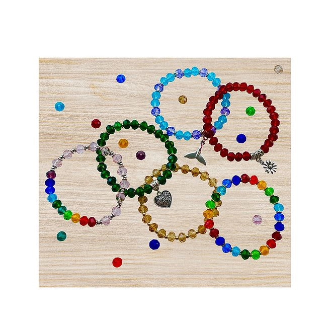 Crystal Glass Beads Bracelet Making Kit - 1368pc Sparkly