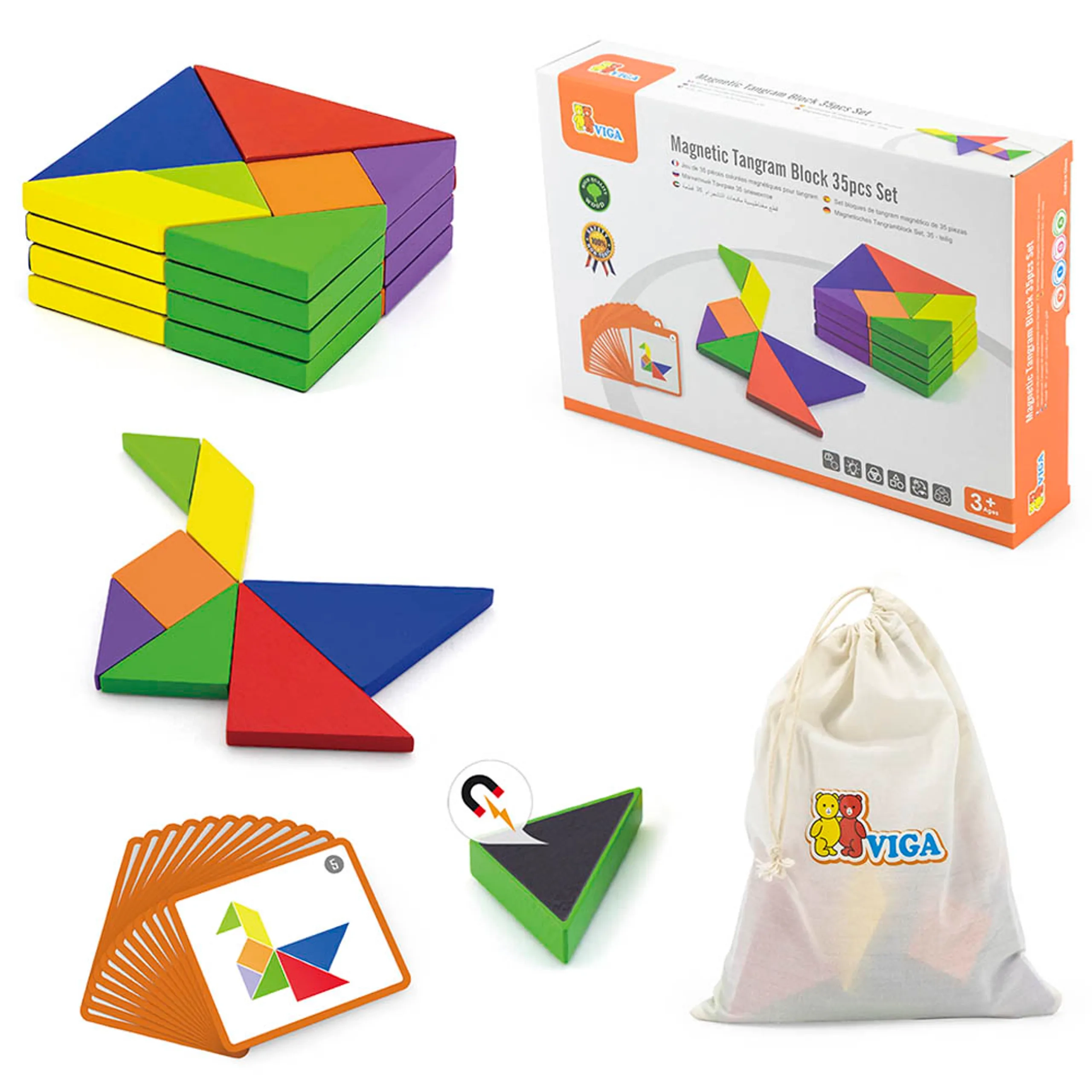 Magnetic Tangram Block - 35 pcs