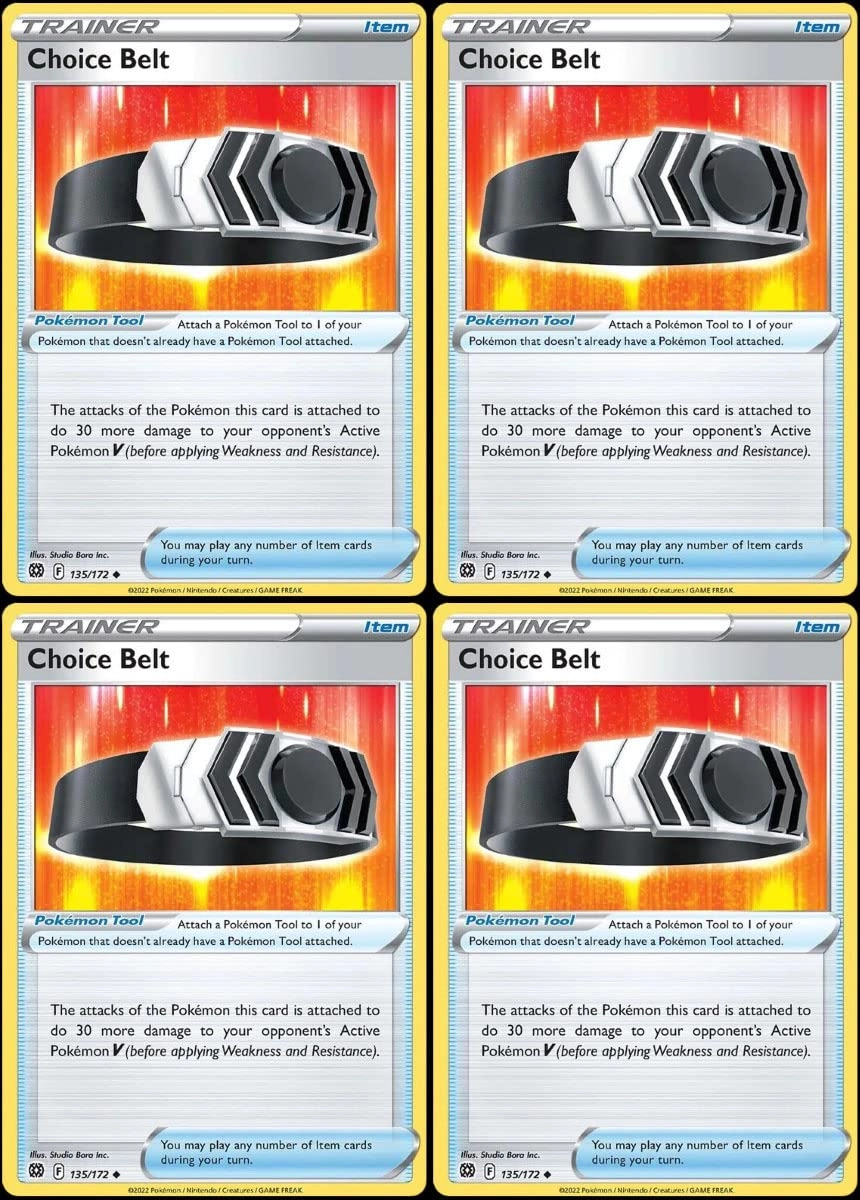 Pokémon Choice Belt 135/172 - Brilliant Stars - Trainer Card Lot Playset - 4pcs