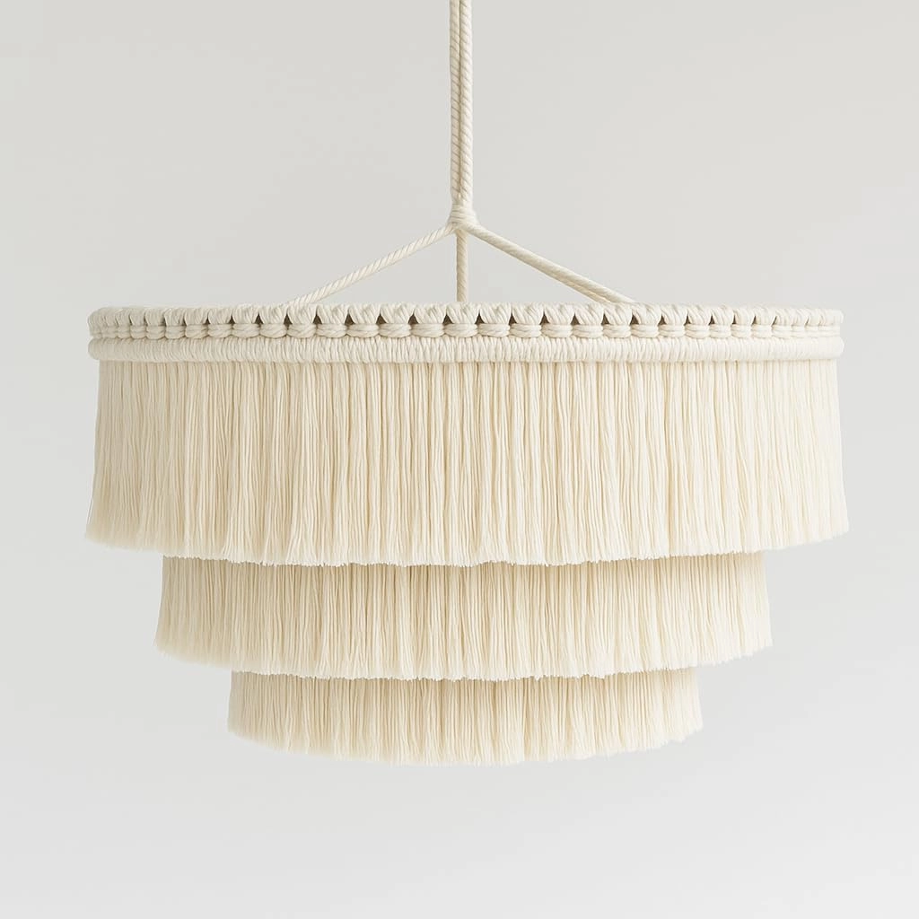 lagom Bohemia Tassel Pendant Light - 3 Lights 23 Inches Wide Colour Creamy White