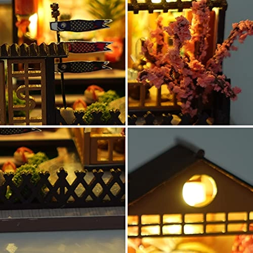 Miniature Dollhouse Kit - Japanese Style Painting Style Courtyard Scene