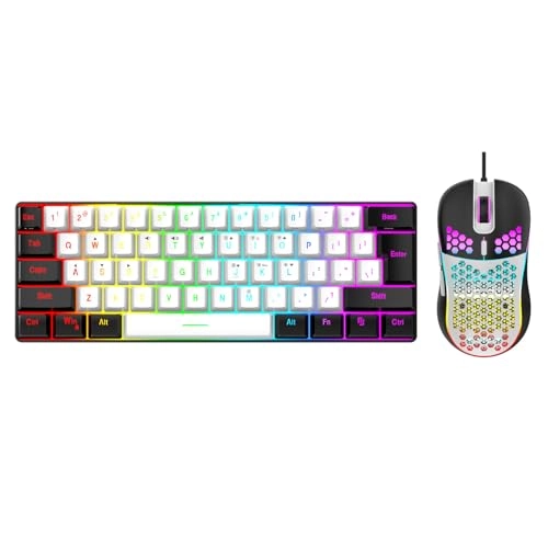 60% Wired Gaming Keyboard - Wired + Gaming Mouse