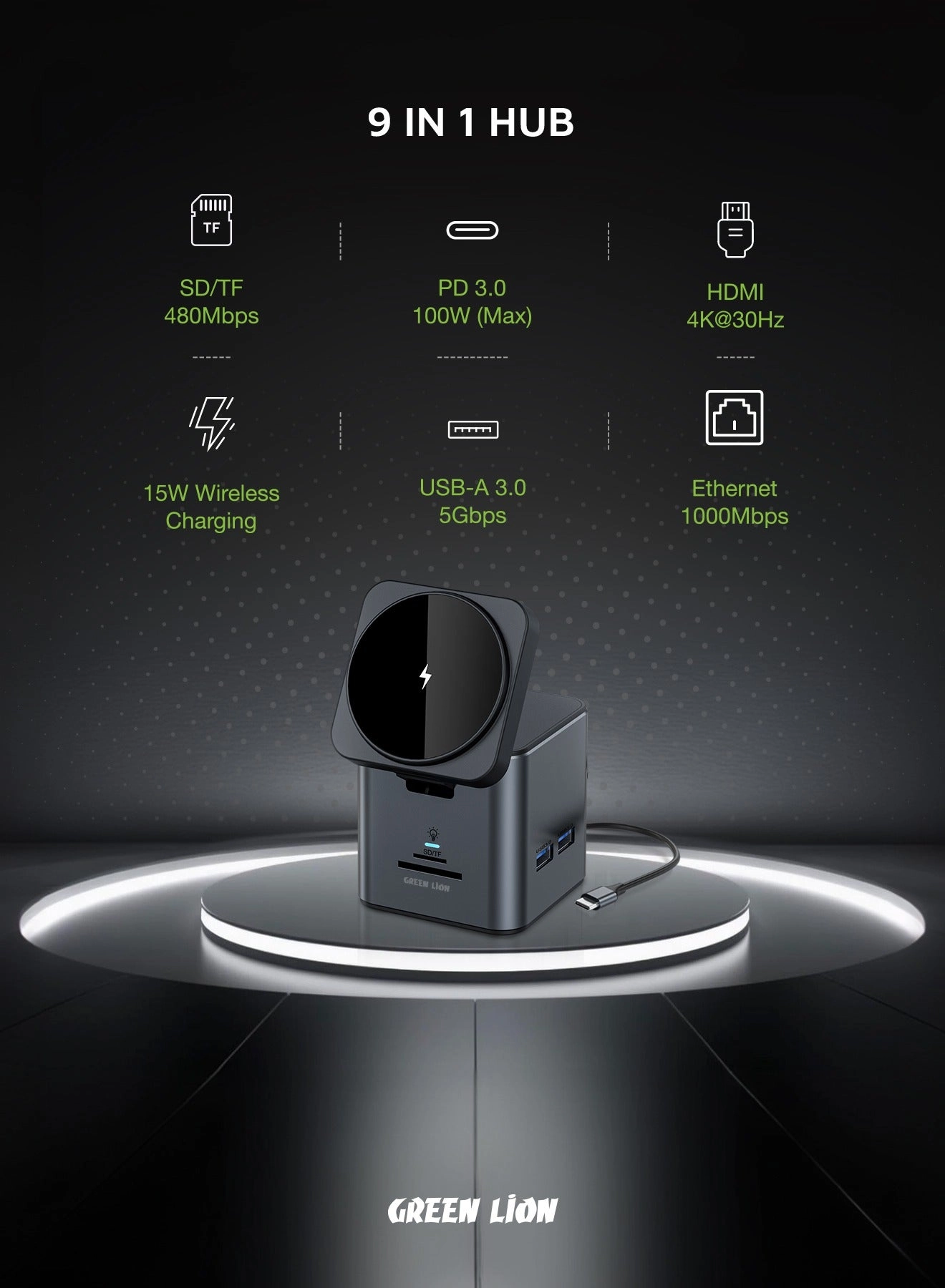 GN9IN1HUBBK - USB Type C MacBook Pro/Air 2023 M2/M1