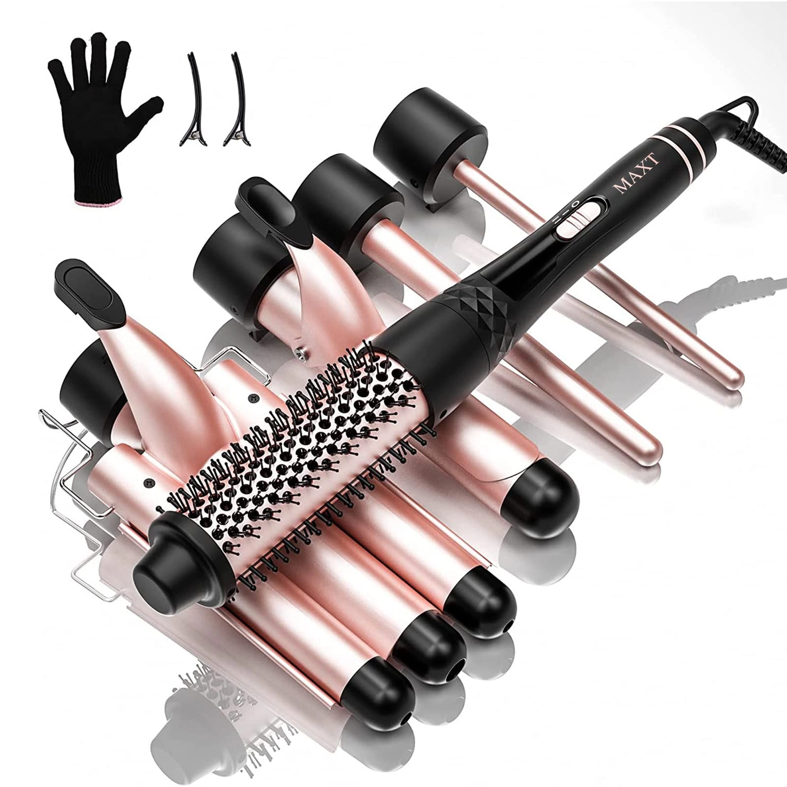 max-t 5-in-1 Interchangeable Curling Iron Wand Set - 1.5 Inch 0.35-1.25 inch