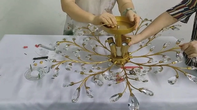 Crystal Ceiling Light - Matte Black 5 Lights