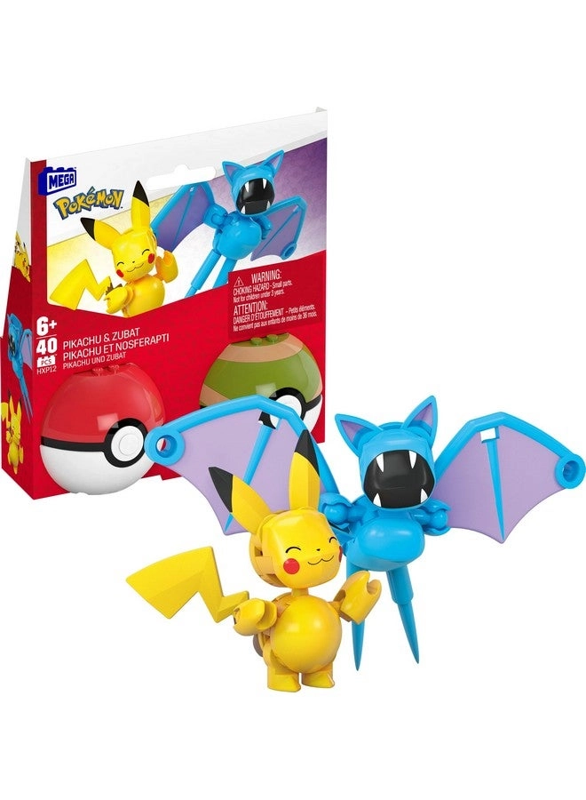MEGA Pokémon Building Toys - Pikachu & Zubat 40 pcs