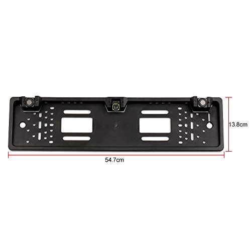 EU License Plate Frame + 12-LED Night Vision Rear View Camera + Reversing Radar System - Night vision 1080P