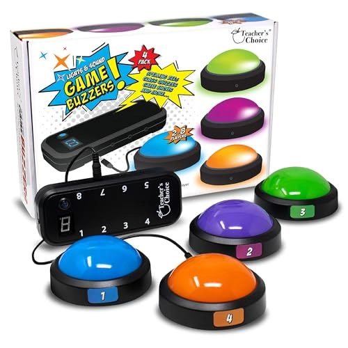 4 Player Light Up Game Buzzer System - 3 years and up 4 pieces