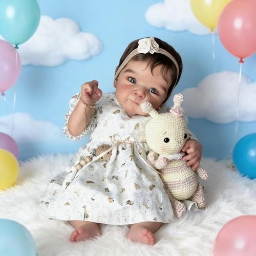 Reborn Baby Doll - 18 Inch Cloth body hand-rooted hair Ages 3+