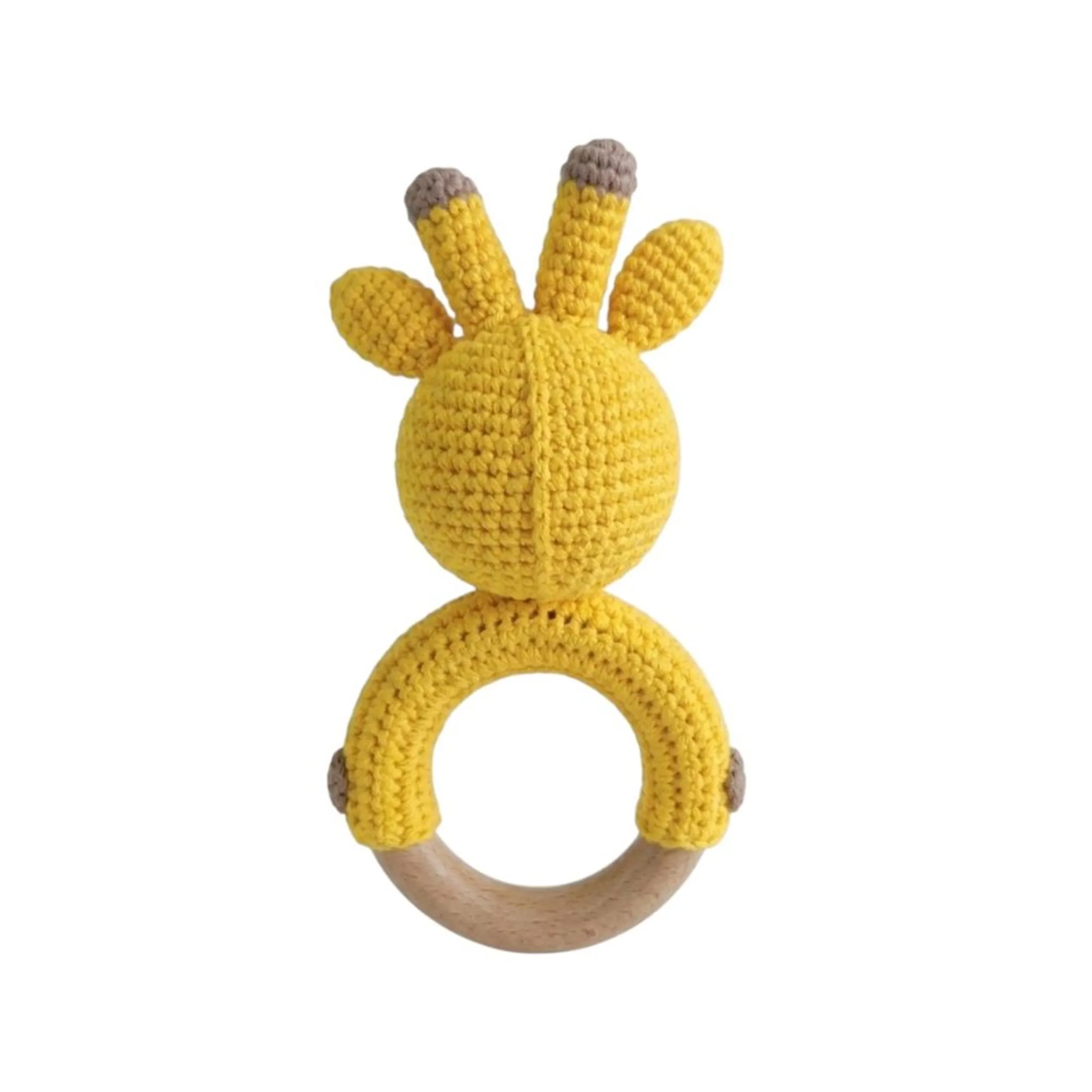 Crochet Wooden Teething Ring Rattle