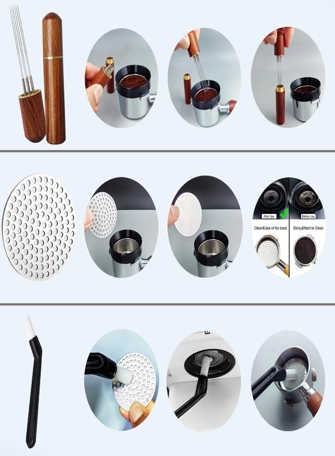 Espresso Tamper + Coffee Tamper Kit + WDT Tool + Coffee Stirrer + Dosing Funnel + Puck Screen