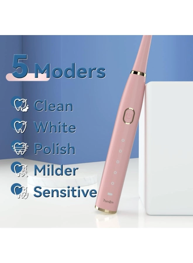 Sonic Electric Toothbrush - 8 Heads 5 Modes Midnight Black